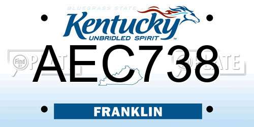 AEC738 Kentucky License Plate