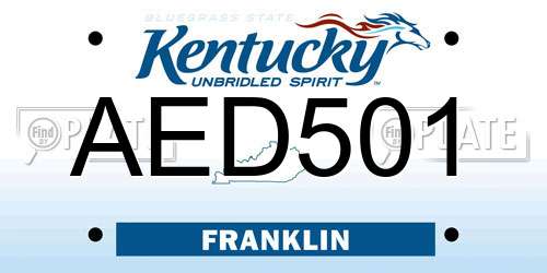 AED501 Kentucky License Plate