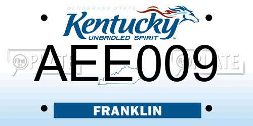 AEE009 Kentucky License Plate