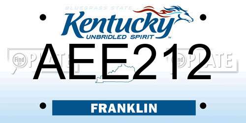 AEE212 Kentucky License Plate