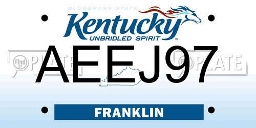 AEEJ97 Kentucky License Plate