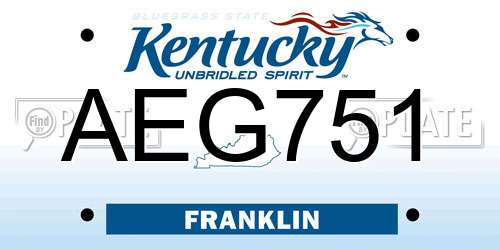 AEG751 Kentucky License Plate