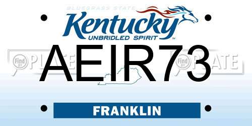 AEIR73 Kentucky License Plate