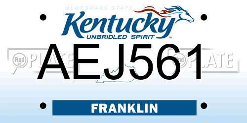 AEJ561 Kentucky License Plate