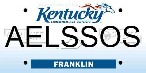 AELSSOS Kentucky License Plate