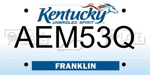 AEM53Q Kentucky License Plate