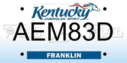 AEM83D Kentucky License Plate