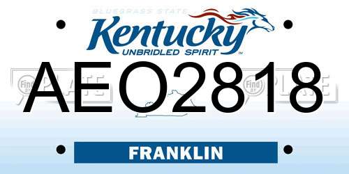 AEO2818 Kentucky License Plate