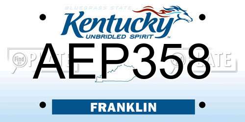 AEP358 Kentucky License Plate