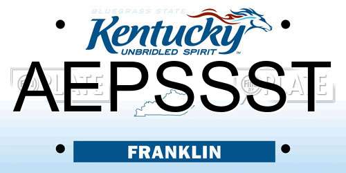 AEPSSST Kentucky License Plate