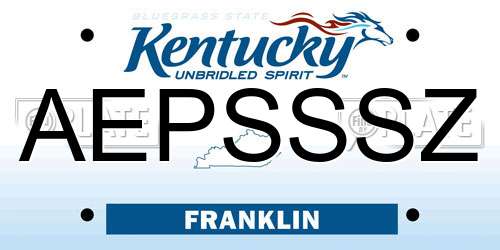AEPSSSZ Kentucky License Plate