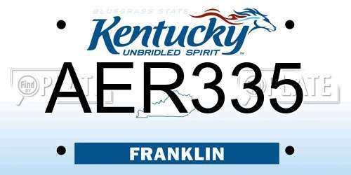 AER335 Kentucky License Plate