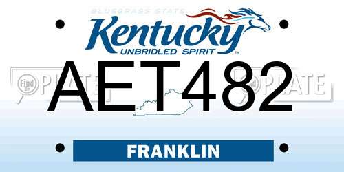 AET482 Kentucky License Plate