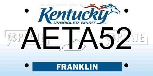 AETA52 Kentucky License Plate