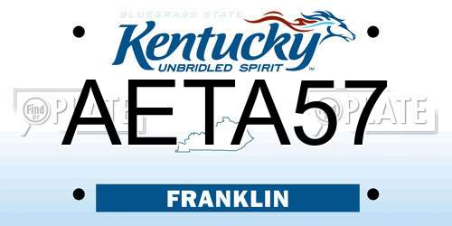 AETA57 Kentucky License Plate