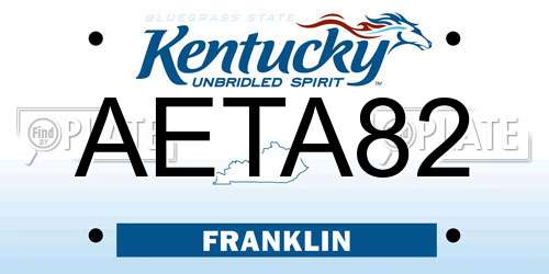 AETA82 Kentucky License Plate