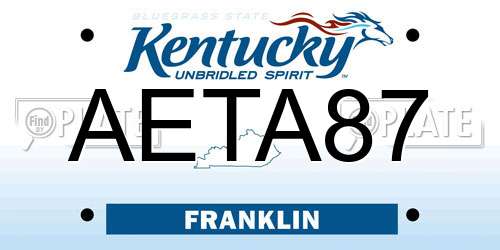 AETA87 Kentucky License Plate