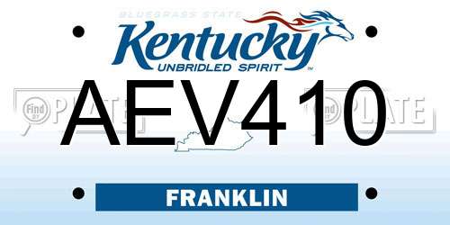 AEV410 Kentucky License Plate