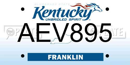 AEV895 Kentucky License Plate