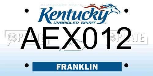 AEX012 Kentucky License Plate