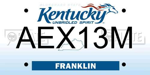 AEX13M Kentucky License Plate