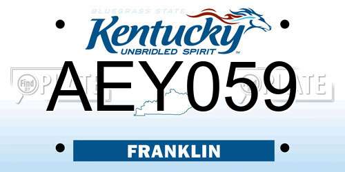 AEY059 Kentucky License Plate