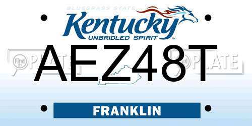AEZ48T Kentucky License Plate