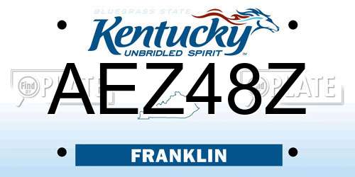 AEZ48Z Kentucky License Plate