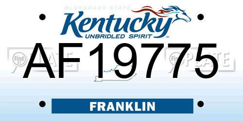 AF19775 Kentucky License Plate