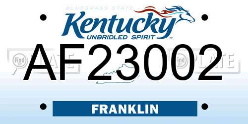 AF23002 Kentucky License Plate