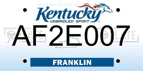 AF2E007 Kentucky License Plate