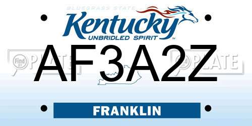 AF3A2Z Kentucky License Plate