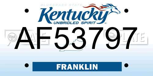 AF53797 Kentucky License Plate