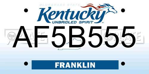 AF5B555 Kentucky License Plate