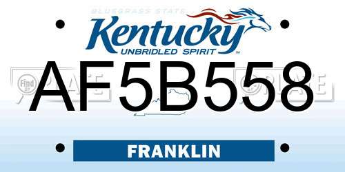AF5B558 Kentucky License Plate