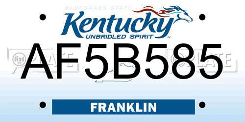 AF5B585 Kentucky License Plate