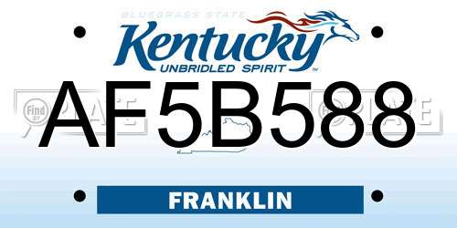 AF5B588 Kentucky License Plate