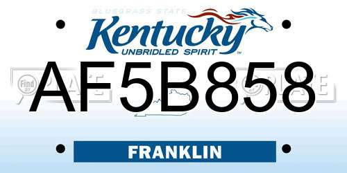 AF5B858 Kentucky License Plate