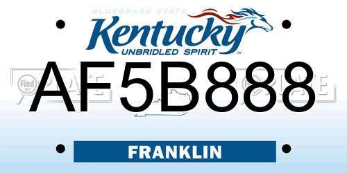 AF5B888 Kentucky License Plate