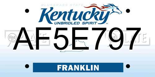 AF5E797 Kentucky License Plate