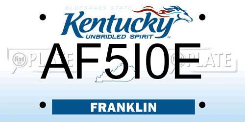 AF5I0E Kentucky License Plate