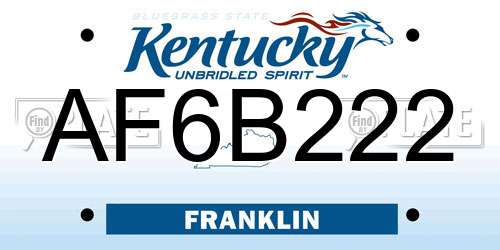 AF6B222 Kentucky License Plate