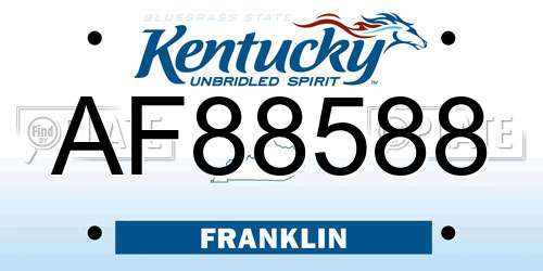AF88588 Kentucky License Plate