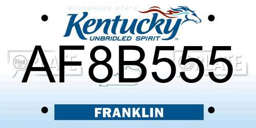 AF8B555 Kentucky License Plate
