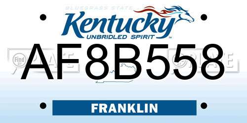 AF8B558 Kentucky License Plate