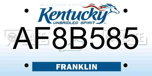 AF8B585 Kentucky License Plate