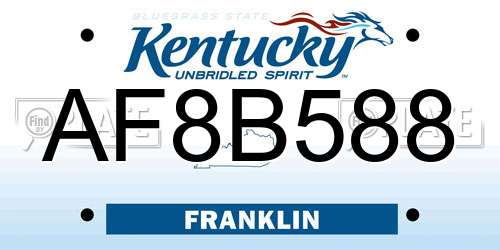 AF8B588 Kentucky License Plate