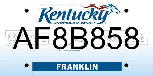 AF8B858 Kentucky License Plate