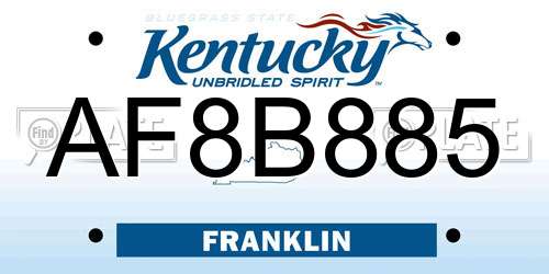 AF8B885 Kentucky License Plate
