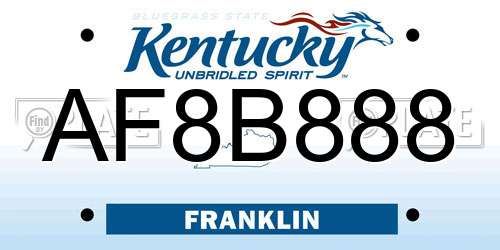 AF8B888 Kentucky License Plate